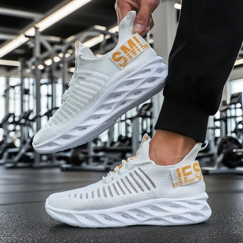أحذية رياضية للرجال للجري والمشي أحذية رياضية كاجوال أحادية اللون للرجال قابلة للتنفس أحذية رياضية خفيفة الوزن للجري 2