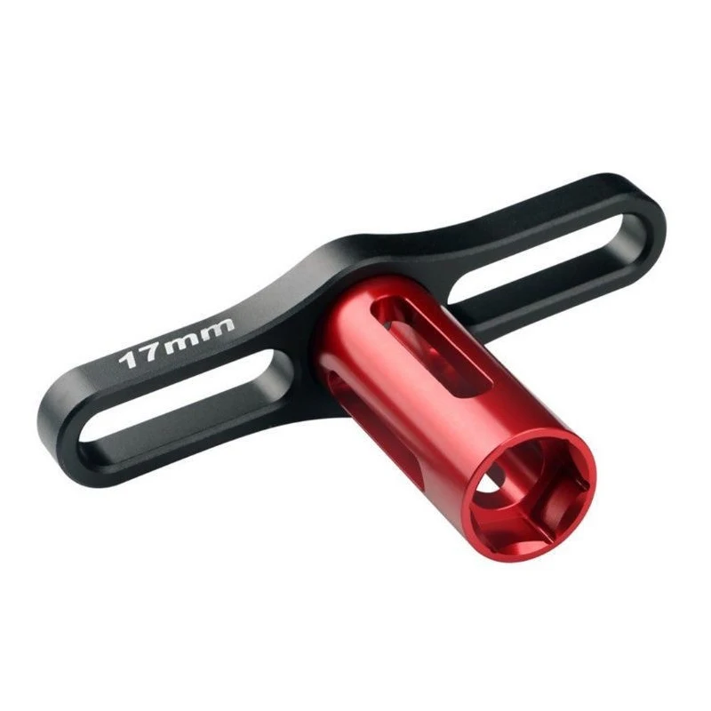 Adaptateur roue hexagonale 17mm pour voiture RC - Métal noir/rouge