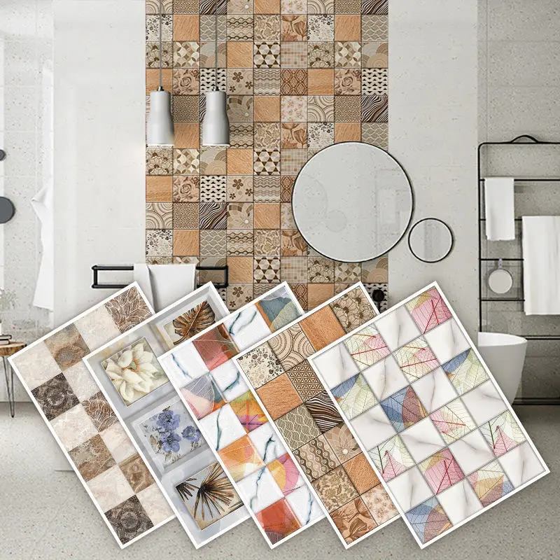 

Self-adhesive Kitchen Bathroom Waterproof Wall Sticker Floor Sticker Wallpaper Wall Sticker Balcony Decorative Tile Sticker
