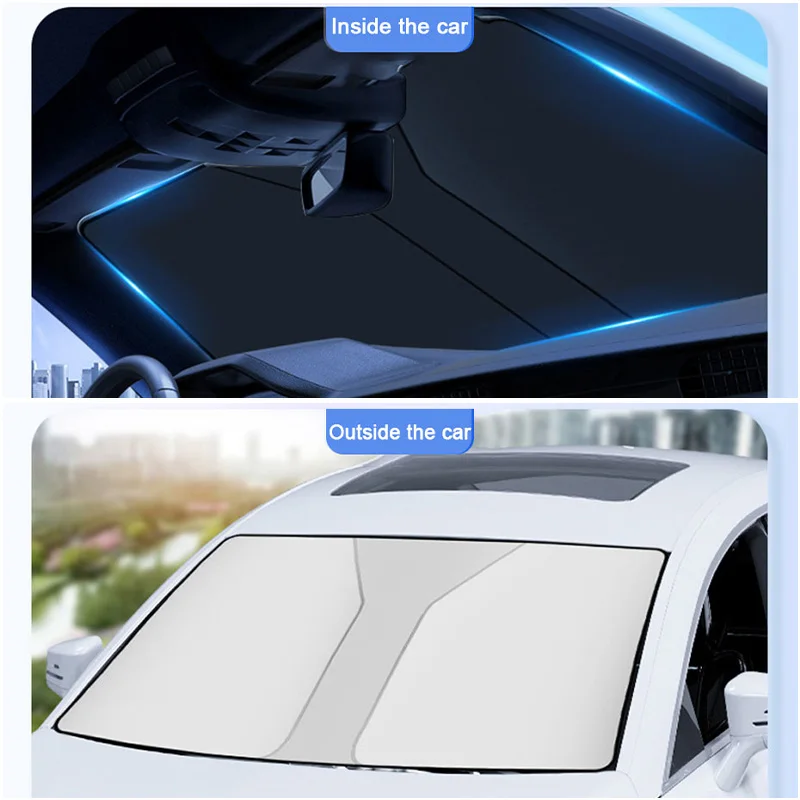 Car Sunshade SEAMETAL Car Front Sunshades Foldable Windshield Sun Blocker Universal Fit for Car Truck SUV