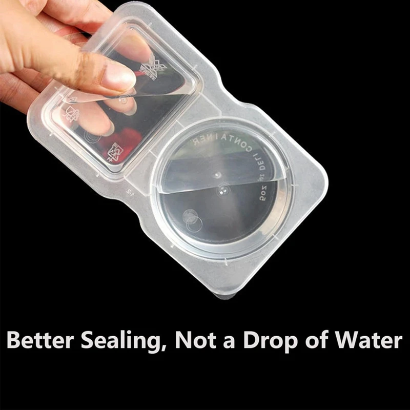 20pcs Plastic Double Compartment Condiment Containers with Lids