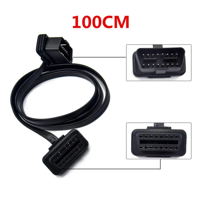 60/100CM 16Pin OBDII OBD 2 OBD2 Cable Connector Diagnostic-Tool ELM327 Adapter Flat Thin As Noodle Male to Female Extension60/100CM 16Pin OBDII OBD 2 OBD2 Cable Connector Diagnostic-Tool ELM327 Adapter Flat Thin As Noodle Male to Female Extension buy car inspection equipment Code Readers & Scanning Tools