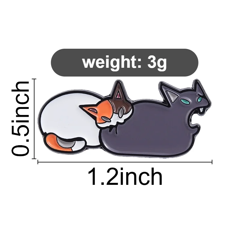 Kollektion „Katzen und Hunde“: Emaille-Anstecknadeln, Cartoon-Fitness-Hühner-Broschen, Entenküken-Abzeichen, lustige Kaffee-Regenbogen-Tier-Welpen-Schmuckstücke, Geschenk – Detail 10