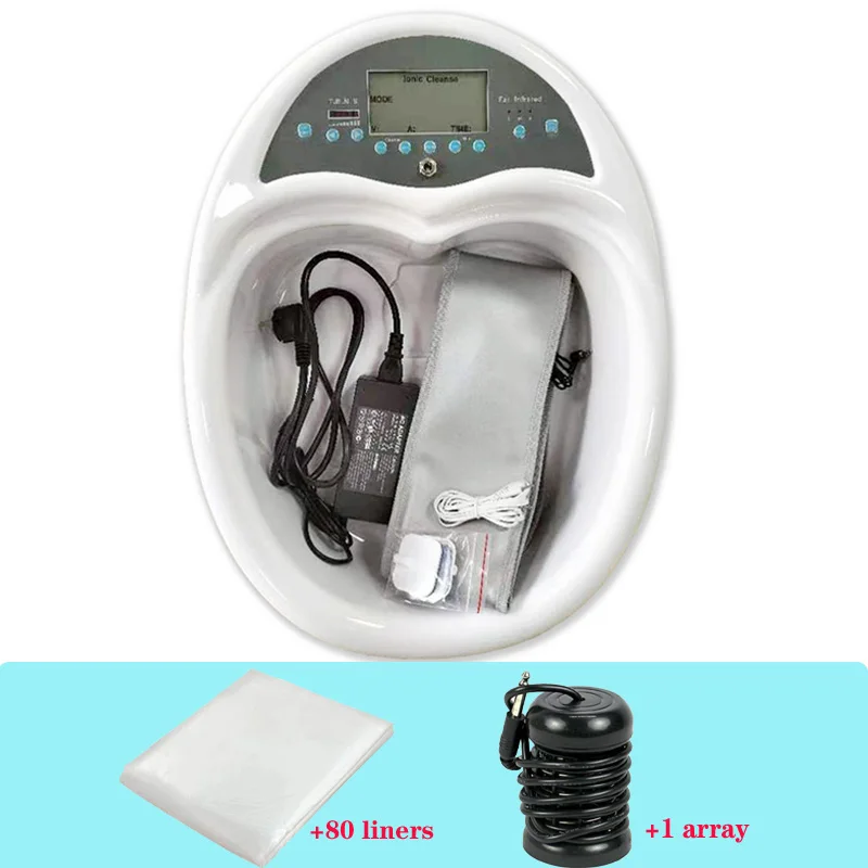 Ion Cleanse Detox Foot Bath Spa Combined Foot Basin with High Quality FIR belt Wristband and Ion array Detox Foot Spa Basin