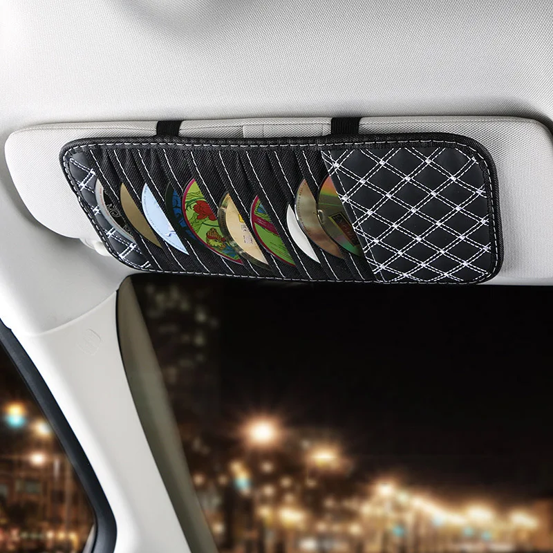 Car Sun Visor CD Holder Auto Car Truck DVD Visor Storage Pouch Holder Pocket and Interior Accessories cd dvd storage bag