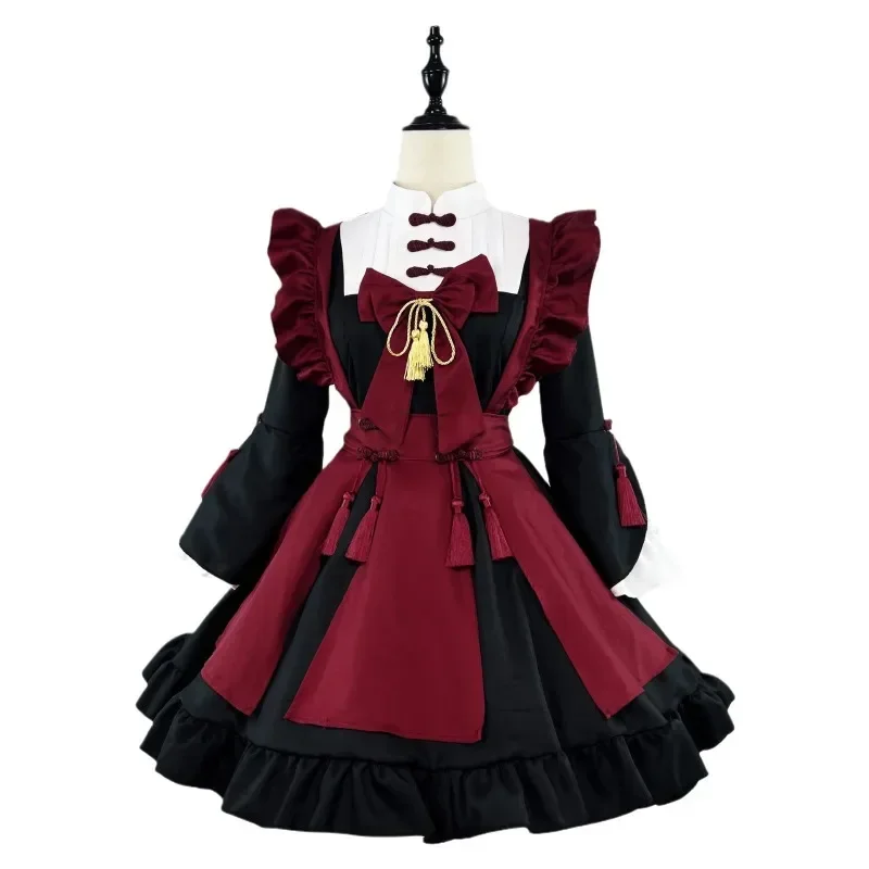 

New Gothic Maid Devil Cosplay Costumes Women Plus Size Halloween Sweet Lolita Cat Girl Bunny Party Princess Dress Sissy Waitress