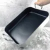 Rectangular Non-Stick Frying Pan, Rectangle Frying Pan Nonstick Aluminum Alloy Flat Single Bottom Fry Pan with Handles for Home 6