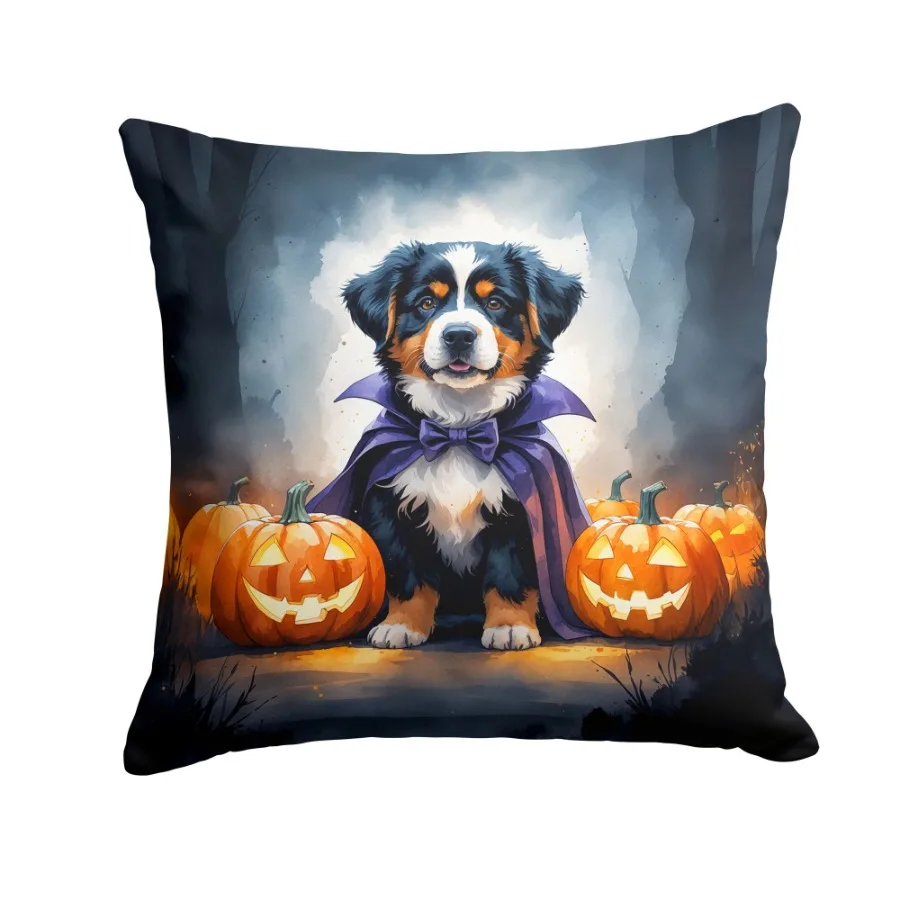 Bernese Mountain Dog Halloween Throw Pillow