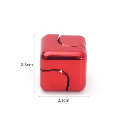 Premium Metal Fidget Cube Spinner - 3D Puzzle Sensory Toy for Stress Relief and Focus (Hong)