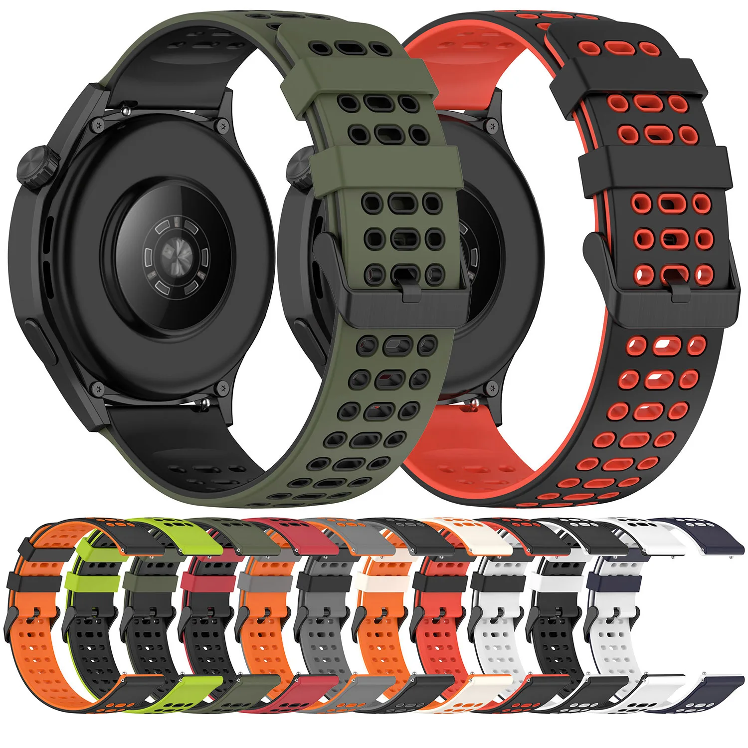 Premium 22mm Silicone Sports Strap - Durable Replacement Band