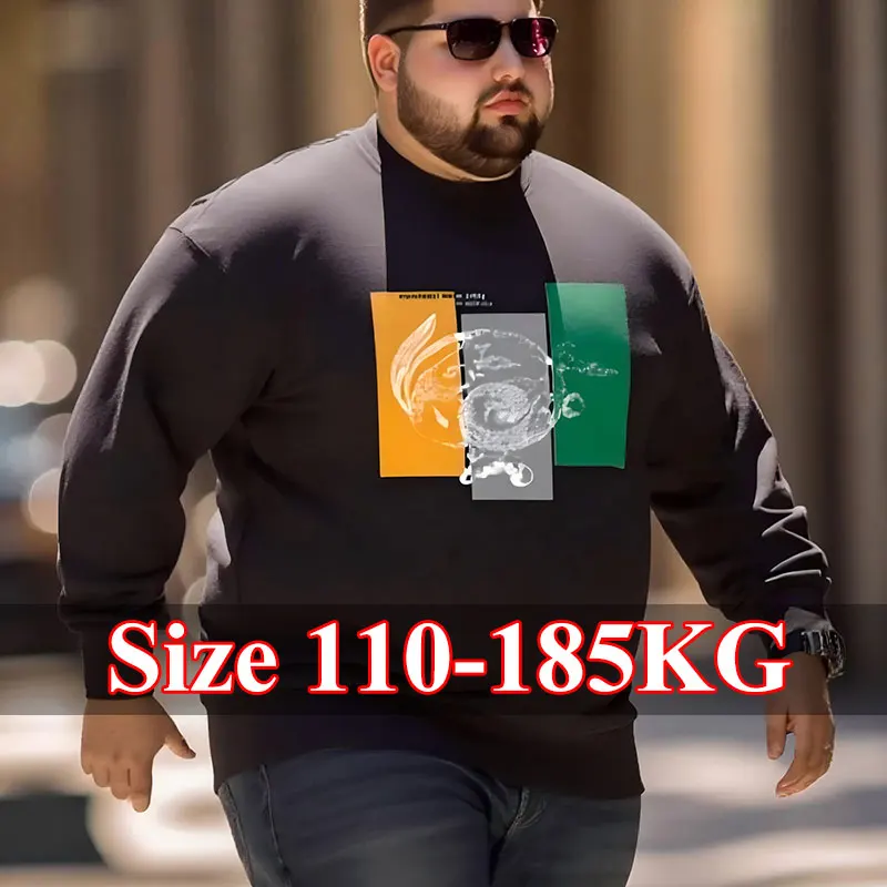 الرجال بلوزات حجم كبير 1XL-7XL طاقم الرقبة البلوز ربيع الخريف في الهواء الطلق عادية اليومية طويلة الأكمام البلوز الذكور رياضية