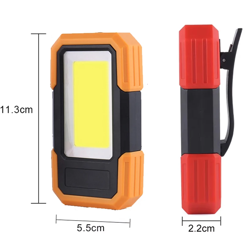 600LM COB LED Camping Emergency Flashlight 3AAA Work Light Magnetic Inspection Lamp 3Modes