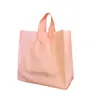50pcs Plastic Handbag Clothing Store Shopping Package Portable Colors Fast food restaurant Bags for takeout handle white Pocket 4