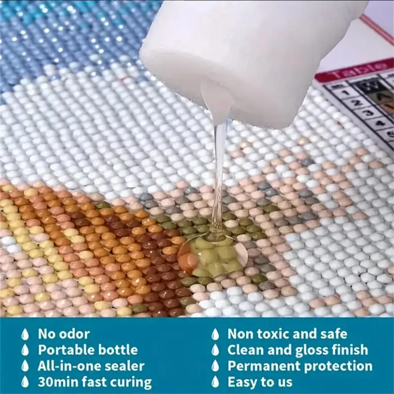 Selador de Cola com Pintura Diamante Reparação e Cura Rápida Permanente Cola de Ponto Cruzado de Mosaico Secagem Rápida Segura e Não Tóxica 60 120ml