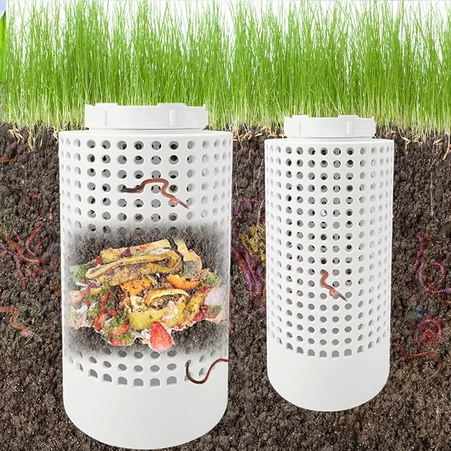 Outdoor Compost Bin Worm Composting Bin Worm Farm Compost Bin Kit for Raised Garden Beds at Home Farm Flower Pots Compost Bin 2