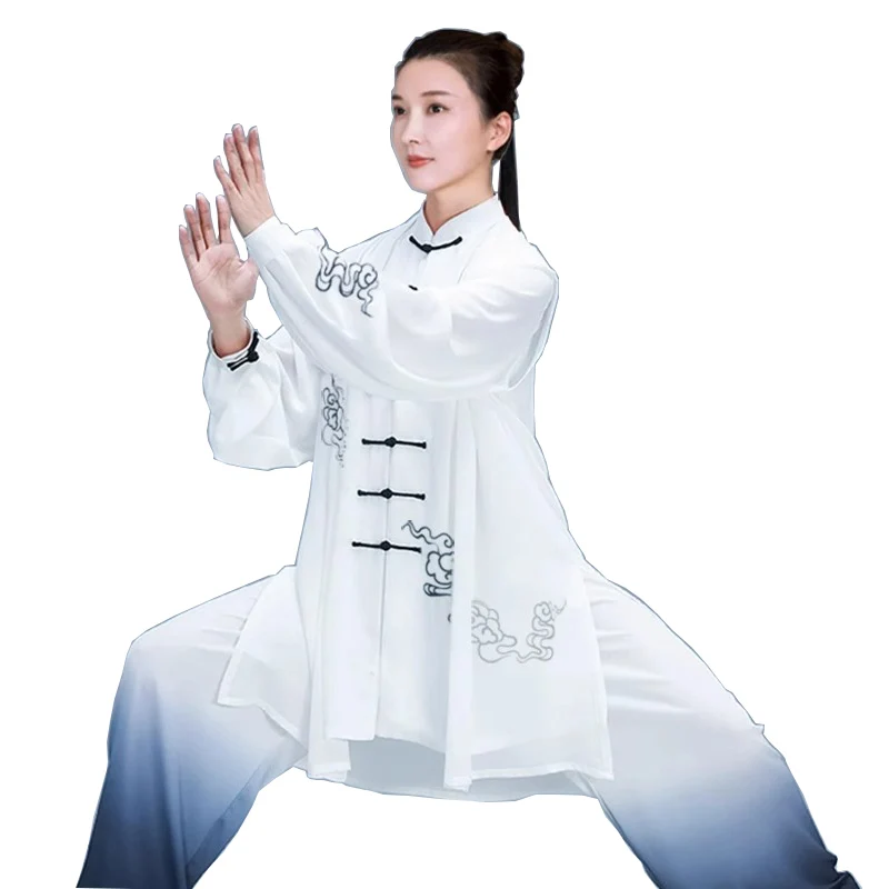 High Quality Chinese Traditional Taiji Uniform Woman Long Sleeve Wushu TaiChi KungFu Clothing Wushu Martial Arts Wing Chun Suit