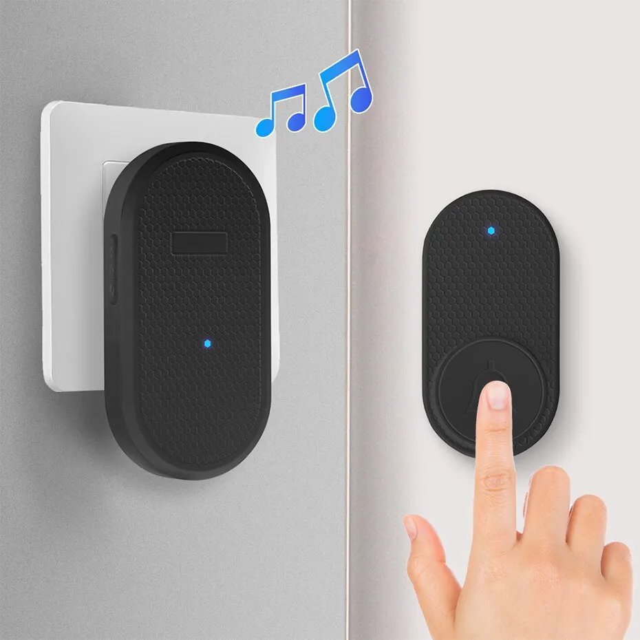 Wireless Doorbell with 32 Melodies and Waterproof Button - Smart Home Welcome Chime with Battery-Powered Alarm