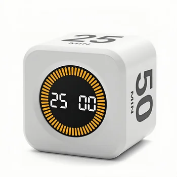 Pomodoro Timer -for Kitchen/Study/Shower Timer,Silent Flip Digital Visual egg Timer, 5/10/25/50min Cooking Gadgets Smart