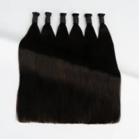 Extensions de cheveux humains vierges Remy 12A sans trame, lisses comme des baguettes, couleur naturelle, 100 % non traités, pour tressage, 18-30 pouces 3