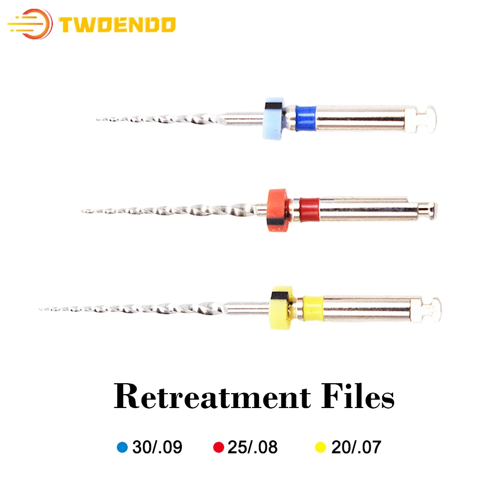 3 PCS/Pack Dental Niti Material Retreatment Files Rotary Files For Root Canal Cleaning Dentistry Endo Instrument endo rotary files dental pulp files