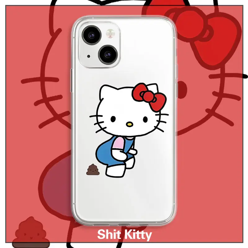

Kawaii Anime Sanrio Hellokittys Kuromi Cute Quirky Phone Case Iphone13/12/11Promax Transparent Soft Case Girls Gifts Kids Toys
