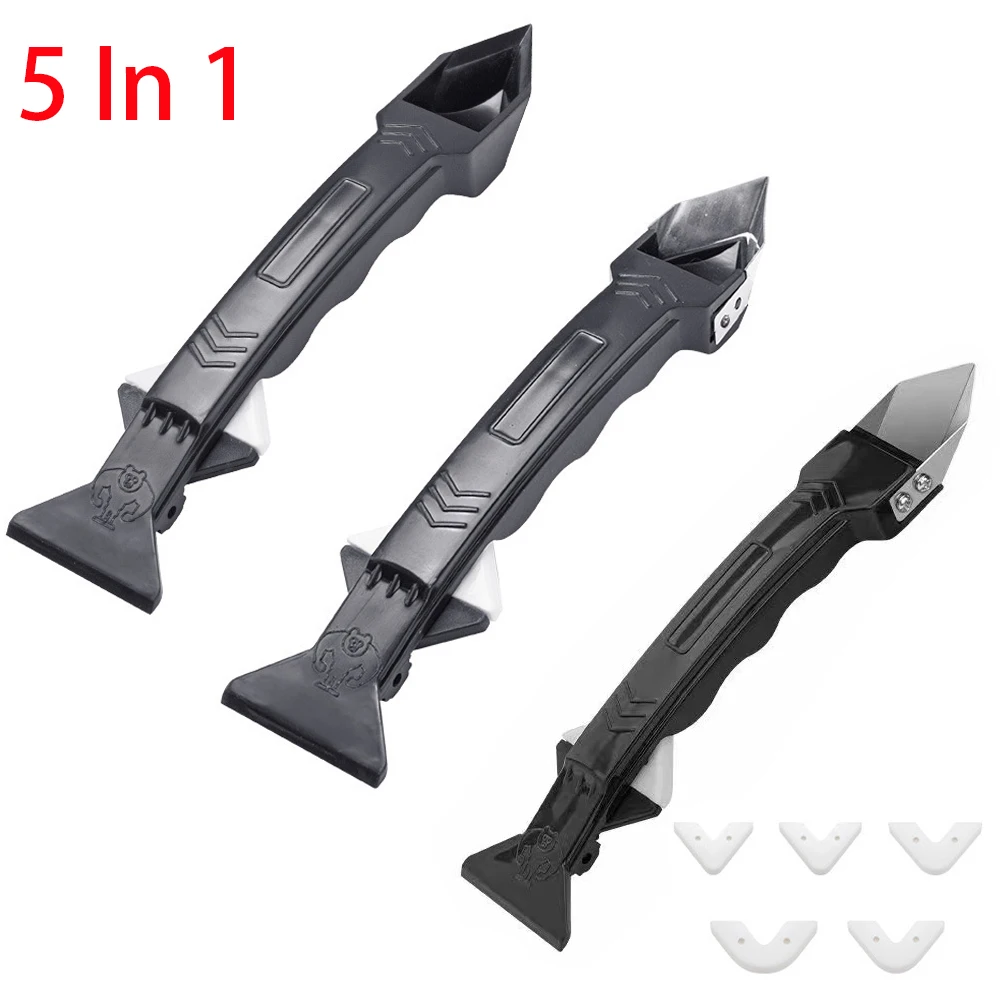 

Multi-function 5 in1 Remover Sealant Smooth Scraper Caulk Finisher Grout Kit Tools Floor Mould Removal Hand Tool Set Accessories
