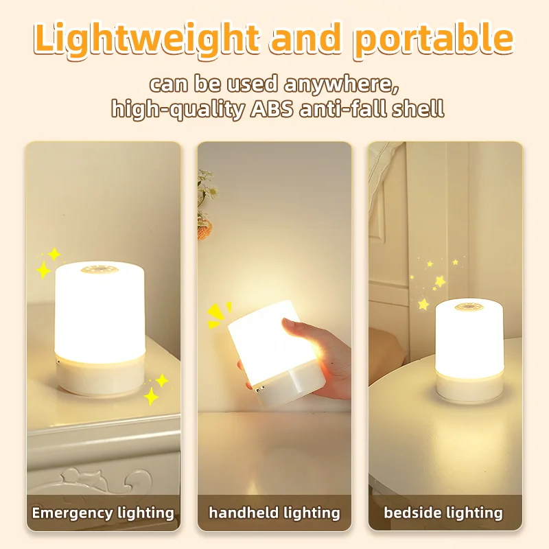 Table Lamp Night USB LED Lamp With Switch Rechargeable Lights For Kitchen Hallway Closet Bedroom Home Night Light Three Colors 2