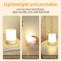 Table Lamp Night USB LED Lamp With Switch Rechargeable Lights For Kitchen Hallway Closet Bedroom Home Night Light Three Colors 2