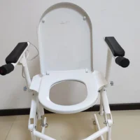 Bathroom Toilet Mobile Portable Commode Chair Commode Potty Toilet Seat 1