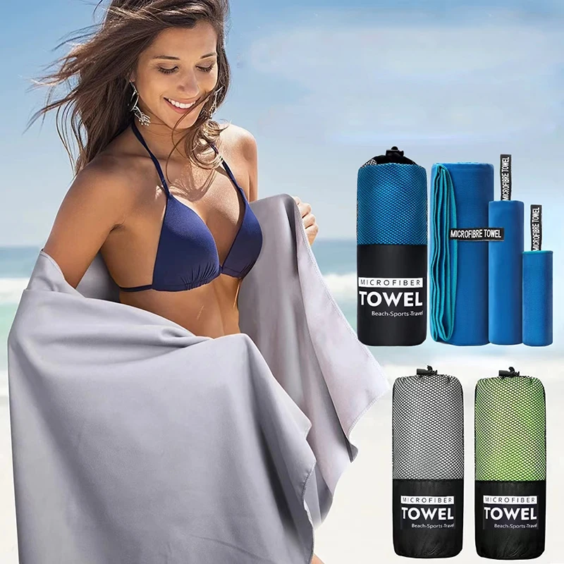 Exercise Towel Sport Microfiber Quick Dry Pocket Towel Portable Ultralight Absorbent Large for Swimming Fitness Yoga Beach
