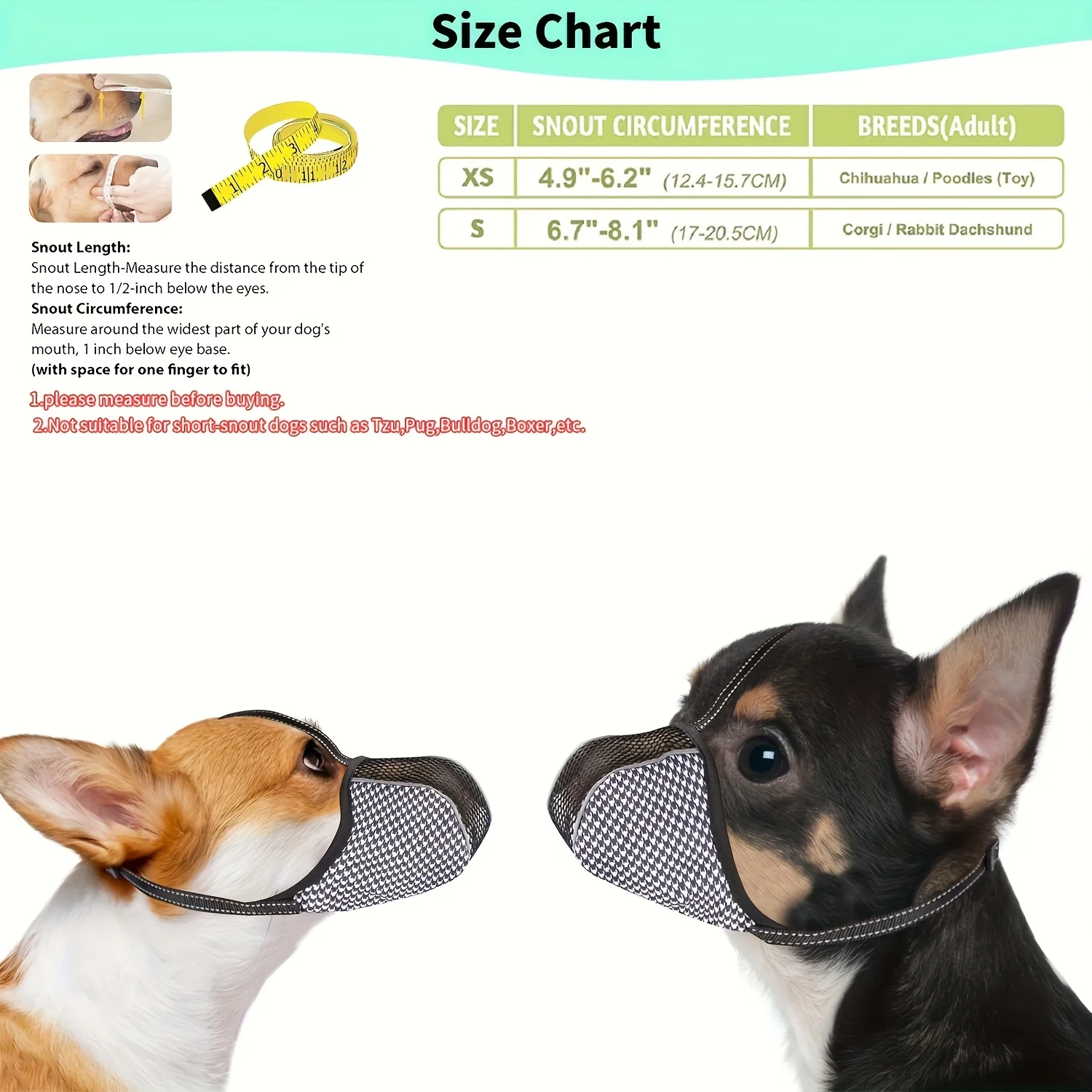 Soft Dog Muzzle for Small Large Dogs Mask Anti Biting Chewing Licking Breathable No Bark Mesh Printed Full Coverage Muzzles