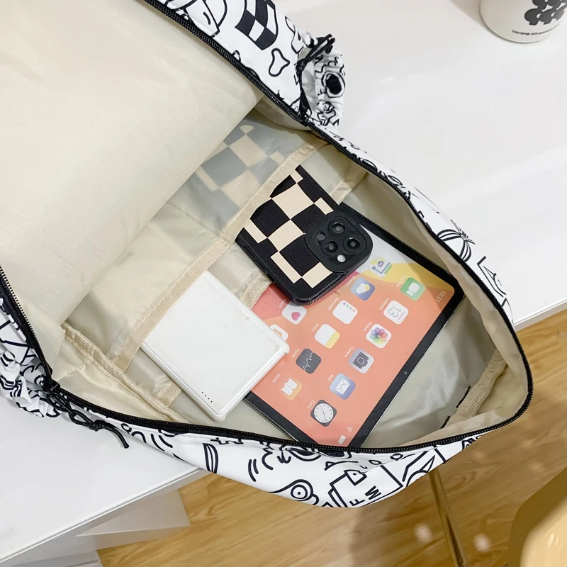 Purple Girl Travel Cartoon Print Laptop Backpack Female Harajuku Book Bags Ladies College Fashion Kawaii Women Leisure SchoolBag