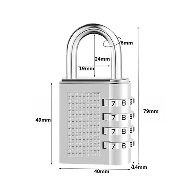 2PCS Padlock 4 Digit Password Locks Combination Suitcase Luggage Metal Waterproof Password Padlock for School Locker Gym Locker 6
