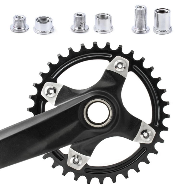 Bike Crank Bolt 5/20pcs Bicycle Chainring Blots Screws M8 Nuts For Single Double Triple Chainring MTB Road Bike Crankset Fixing Part