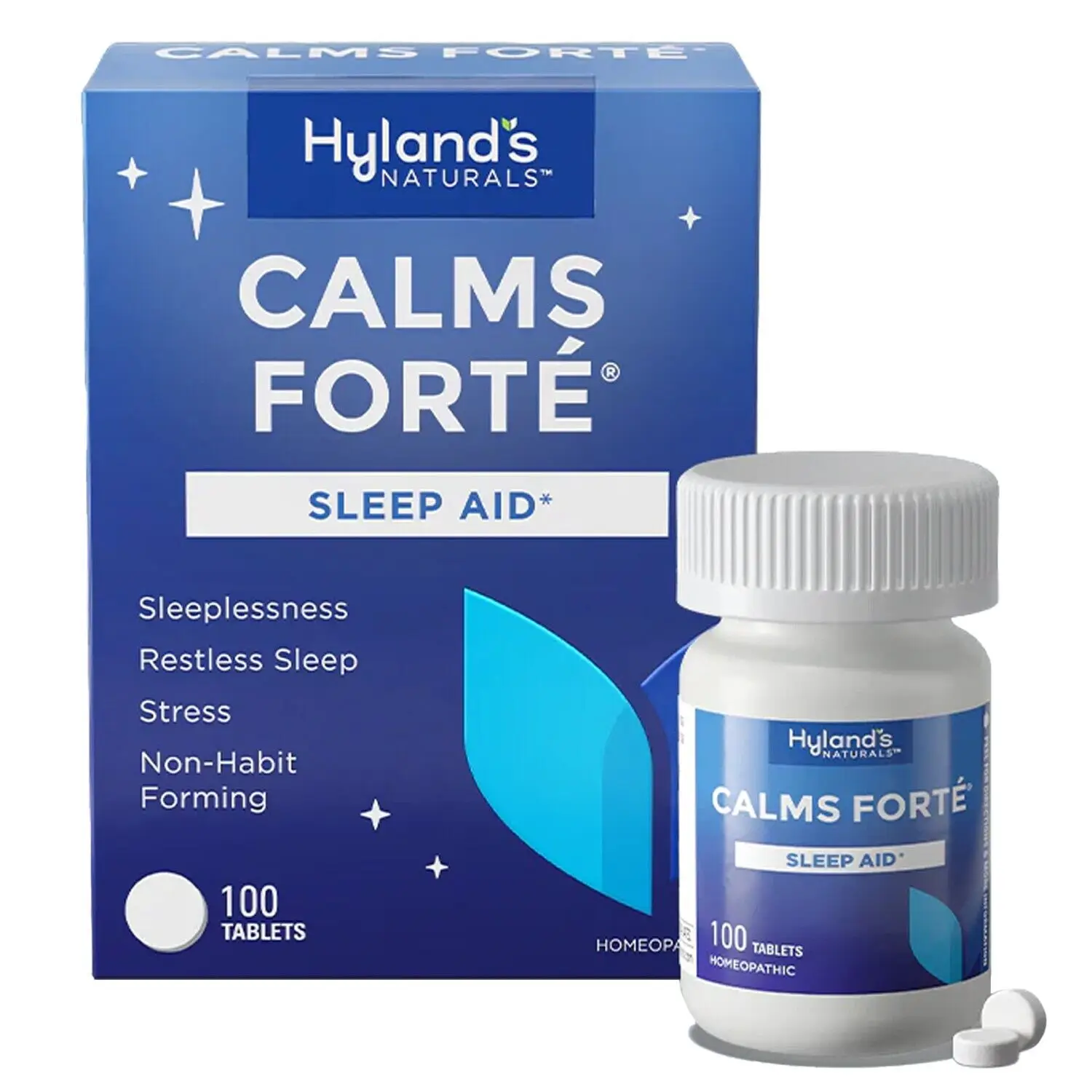 

Hyland's Calms Forte Sleep Aid Sleeplessness Restless Sleep 100 Tablets
