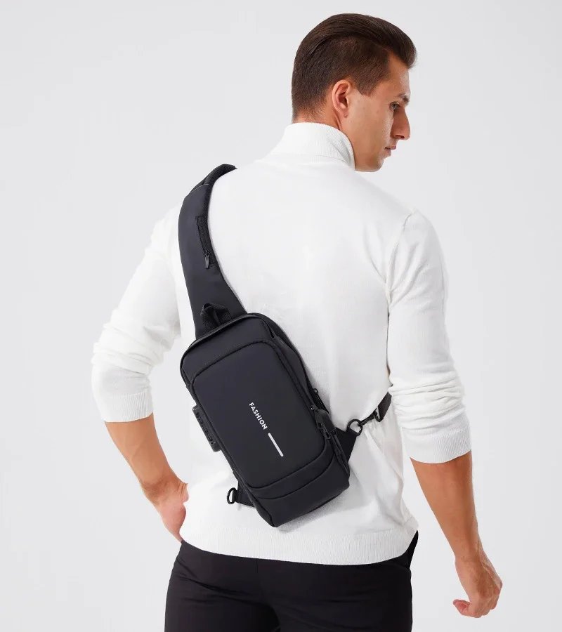 2025 große Kapazität Marke Taille Packs Tasche Männer Umhängetasche PU Leder Anti-Diebstahl Schulter Tasche Multifunktionale Unisex Brust Tasche – Detail 18