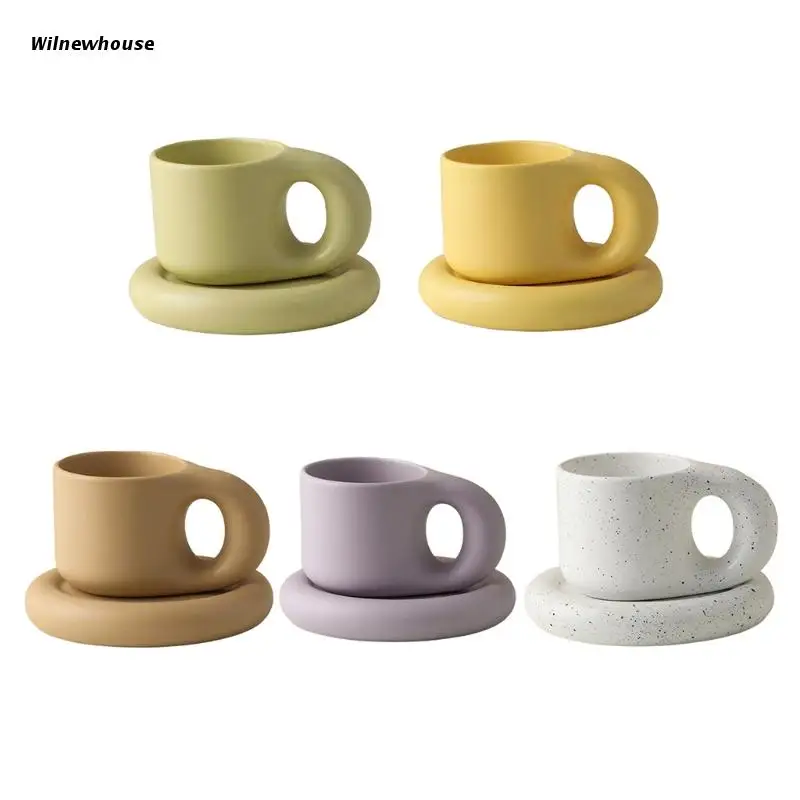 

F63A Nordic Ins Style Coffee Mug Ceramic Material Creative Coffee Cups Simple Style