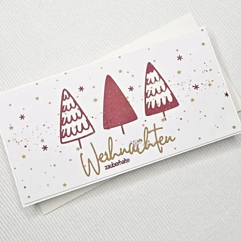 Mmao Craft Metall-Stanzformen, 3-teilig, neue Weihnachtsbaum-Stanzformen für Scrapbooking, Papierbasteleien, Schablonen, Stanzschablonen