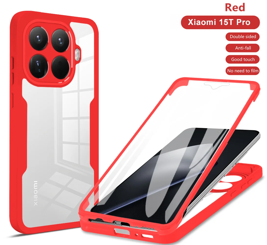 Xiaomi 15T Pro 5G Full Protection 360° Double-Sided Case with Screen Protector Cover