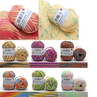 50g/PC 4-Strand Milk Cotton Gradually Changing Medium Thick Wool Ball Baby Thread Hand Knitted DIY Doll Shoes Woven Scarf Hat 2