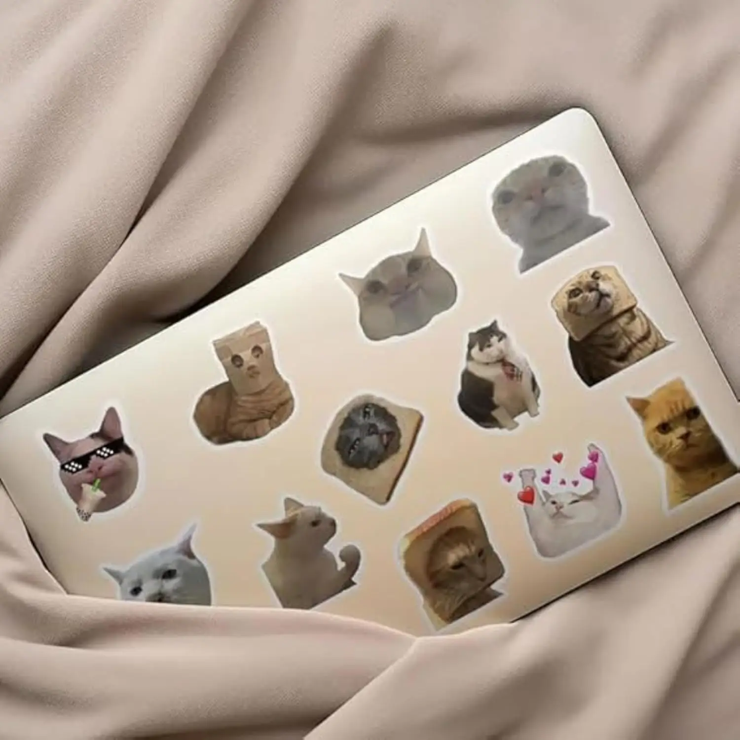 50Pcs 재미 있은 고양이 스티커 방수 귀여운 현실적인 고양이 데칼 노트북 전화 케이스 스크랩북 수하물 DIY 장식 어린이 선물