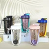 600ML Shaker Bottle with Plastic Whisk Ball BPA Free Plastic Protein Shakes Leakproof for Powder Workout Gym Sport 5