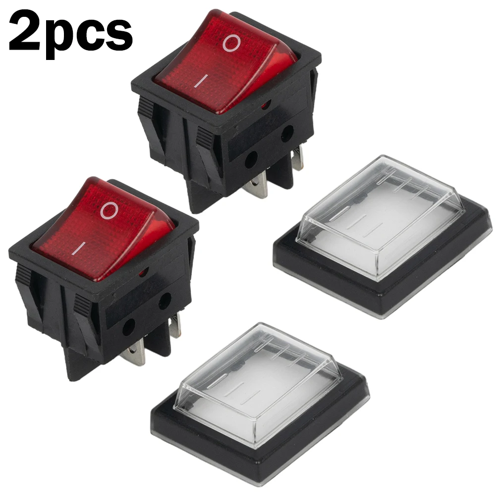 

2pcs Rocker Switch 16A 250VAC 20A 125VAC Solid Color Rocker Switch ON OFF 2-position 4-pin 16A Household Industrial Appliances
