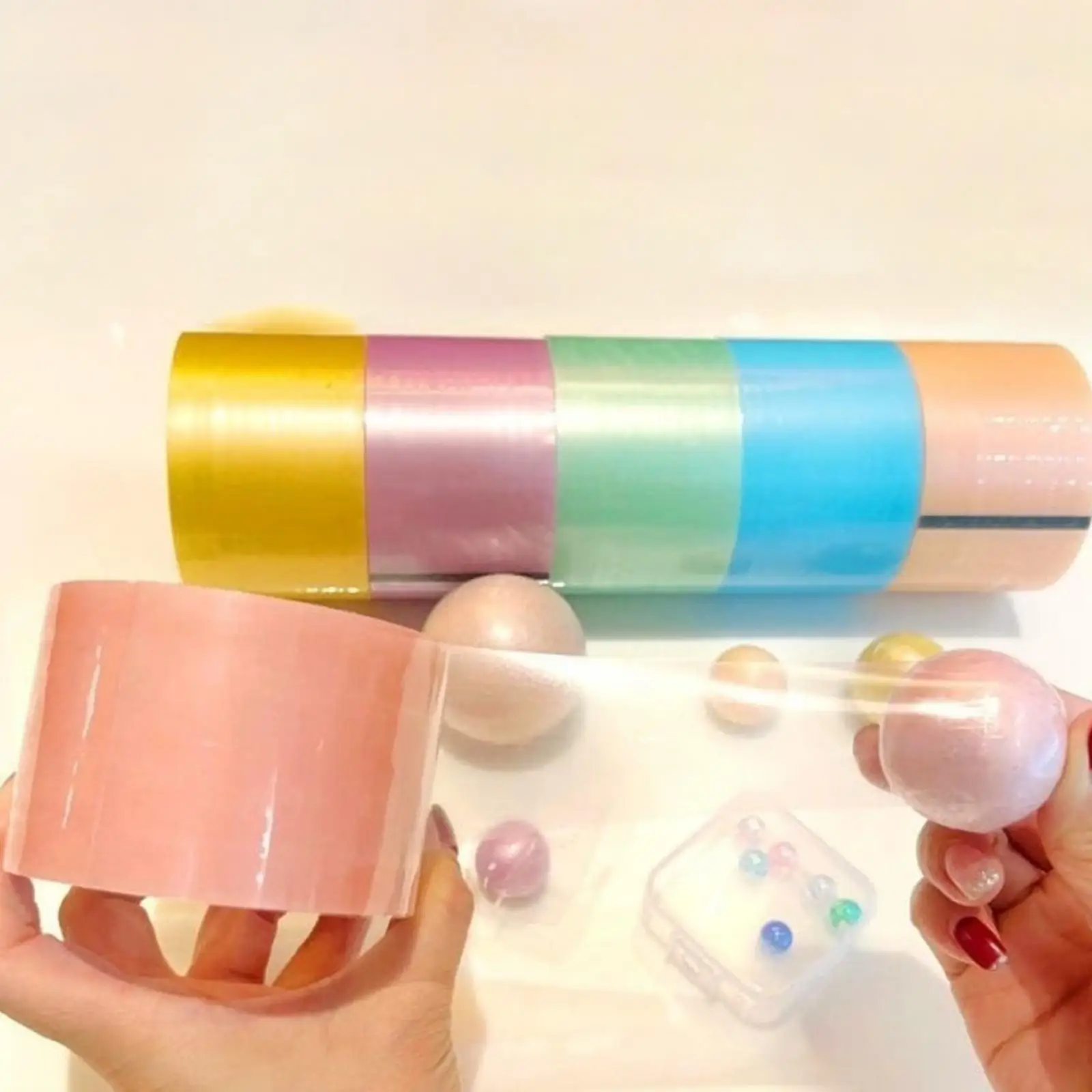 

6 Pieces Sticky Ball Tape Colorful Stress Relaxing for Accessories DIY Sticky Ball Tape Toy Party for Relaxing