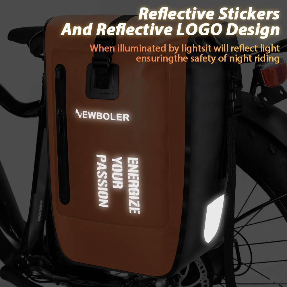 NEWBOLER 27L Fahrradtasche mit großem Fassungsvermögen, wasserdichte Reisetasche, Fahrrad-Hecktasche, Zubehör für Elektrofahrräder – Detail 5