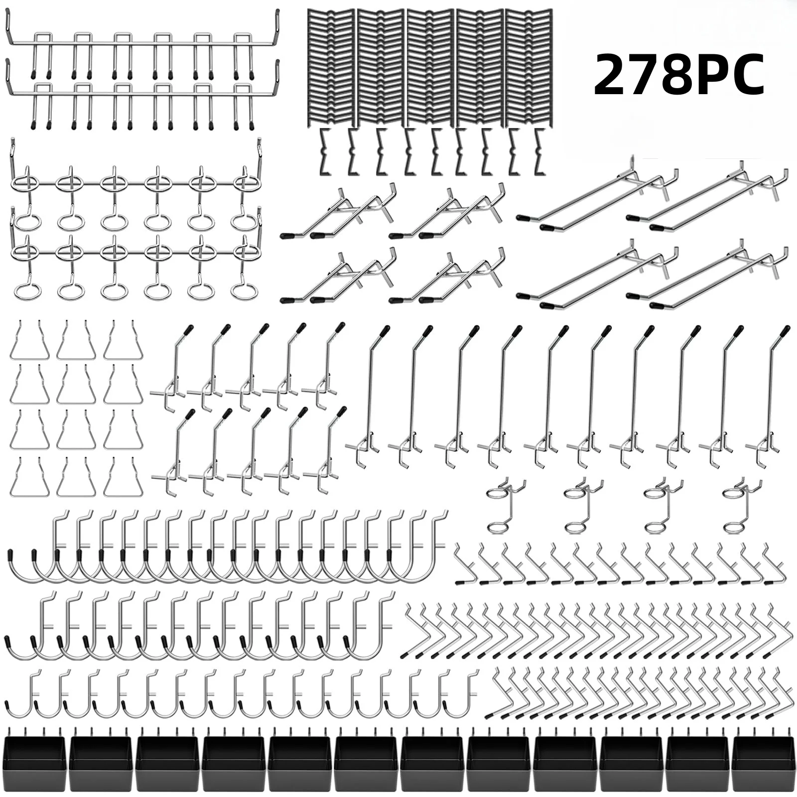 278PCS Peg Board Accessories Peg Board Hooks Set for Organizing Various Tools