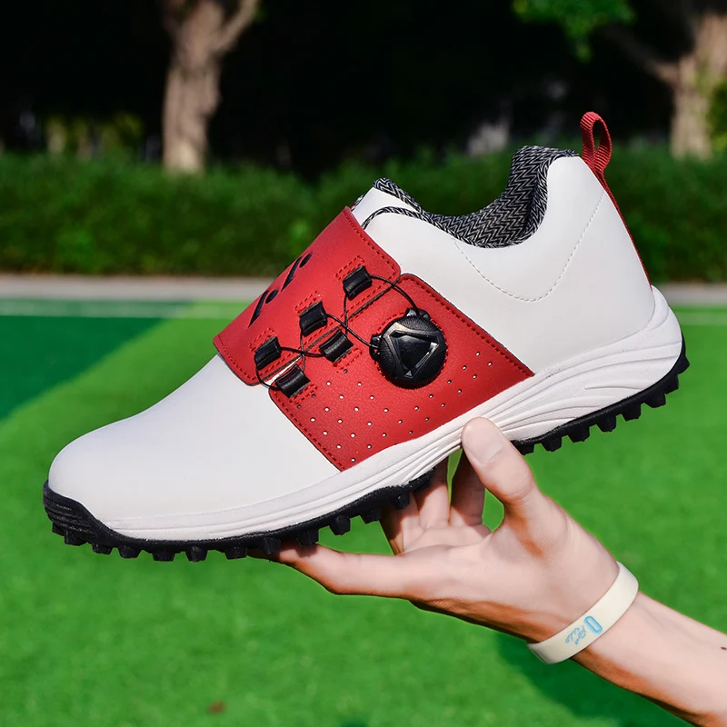 Men Professional Golf Shoes Waterproof Spikes Golf Sneakers Black White Mens Golf Trainers Big Size Golf Shoes for Men 4