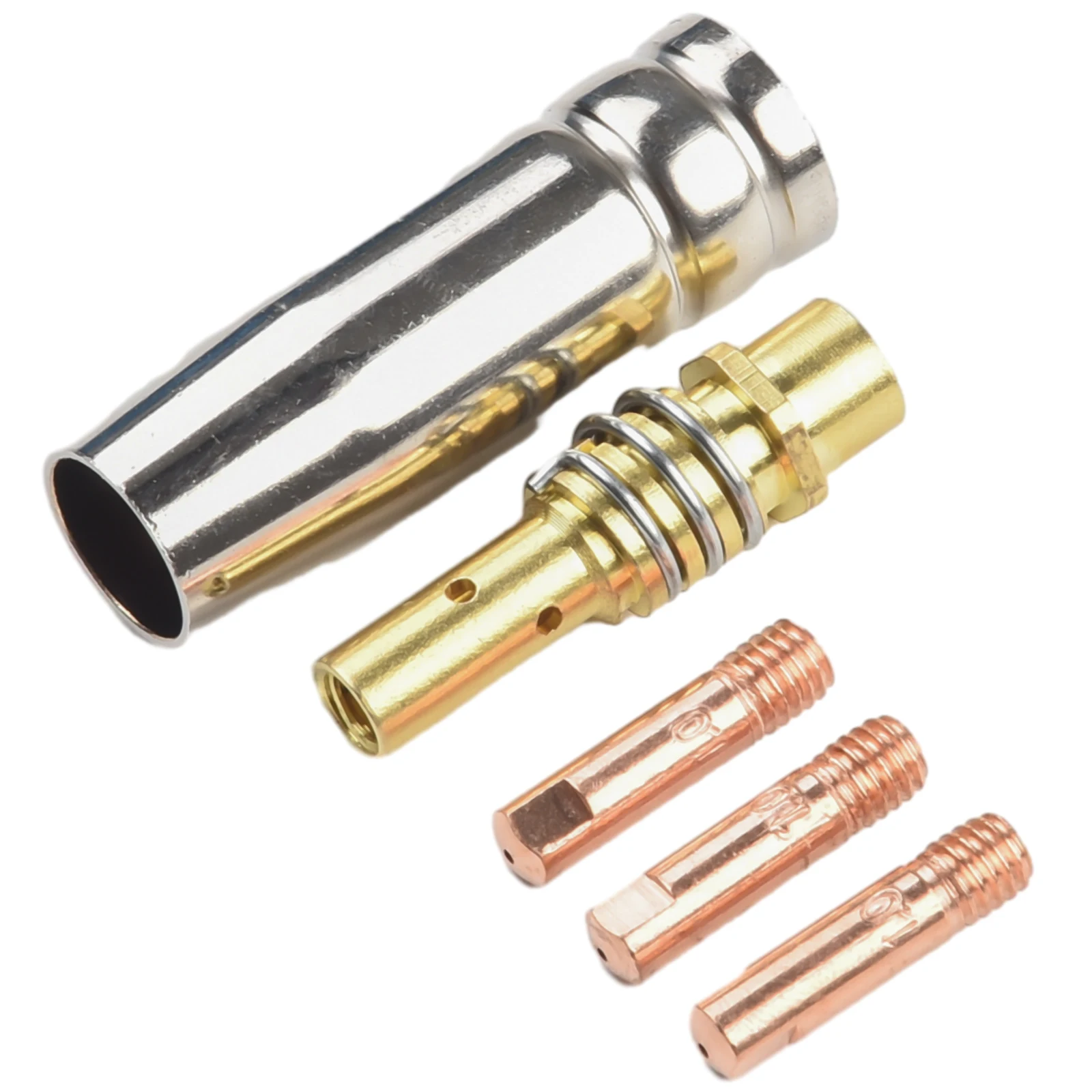 MIG Welding Contact Tips Set For MB15/15AK Torch - 0.8/1.0/1.2mm Wire Size, 16 Pieces With Nozzles & Holders - View #2