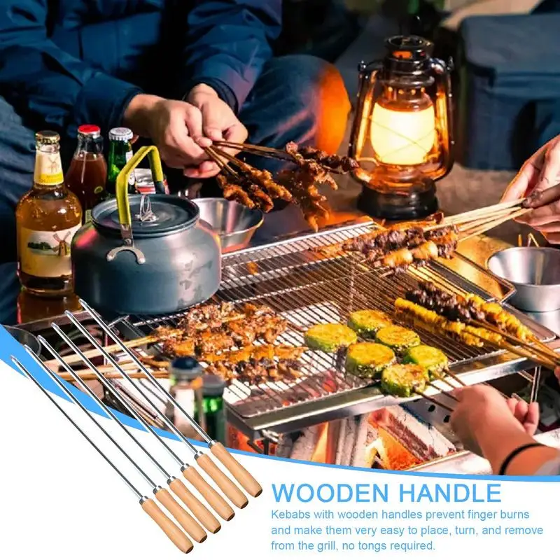 스테인레스 스틸 케밥 꼬치, 바베큐 꼬치, 바베큐 스틱, 고기 닭 야채 도구