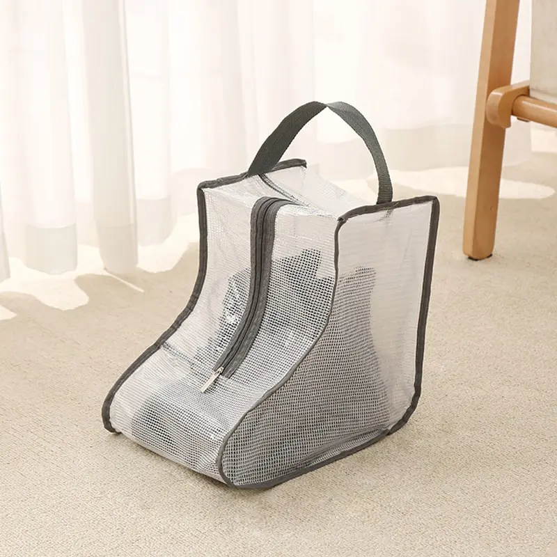 Shoes Dust Cover Mesh Transparent Shoe and Boot Storage Bag with Zipper Portable Travel Dust Organizer Protector Bag 2